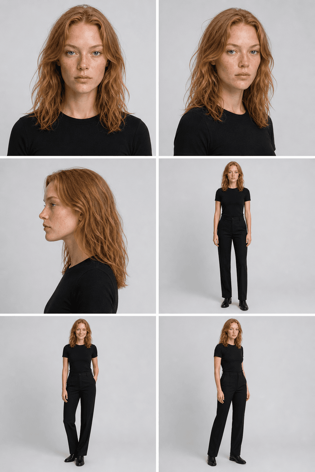 Freja Rune: Portrait-, Profil- und Ganzkörperansichten