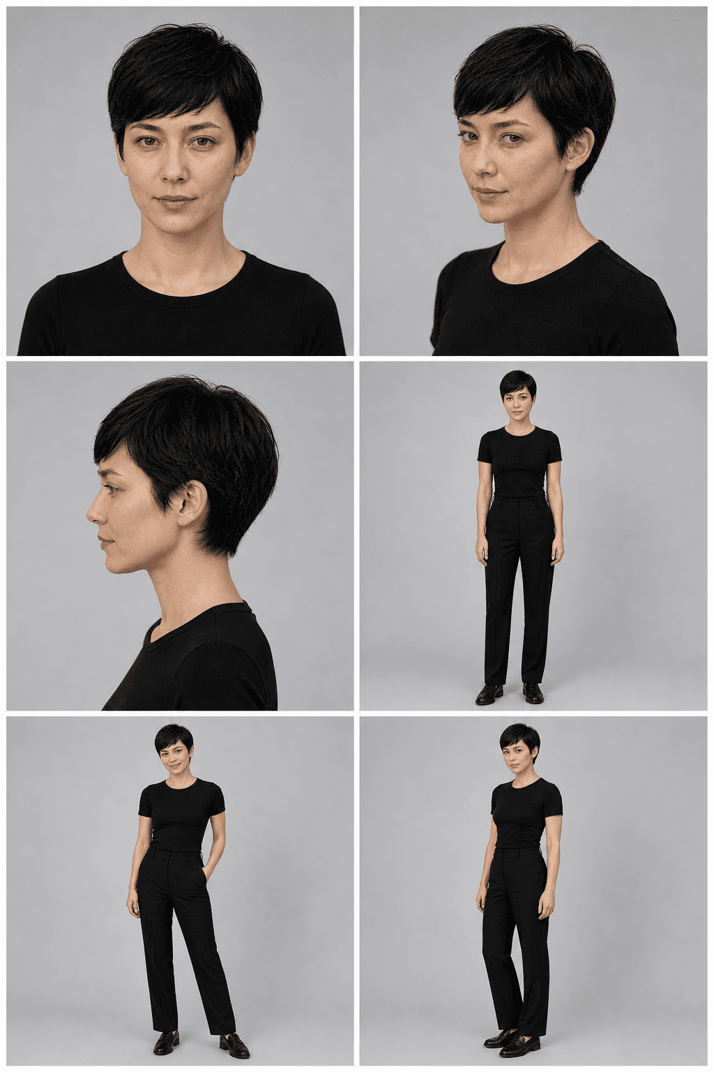 Hana Veil: Portrait-, Profil- und Ganzkörperansichten