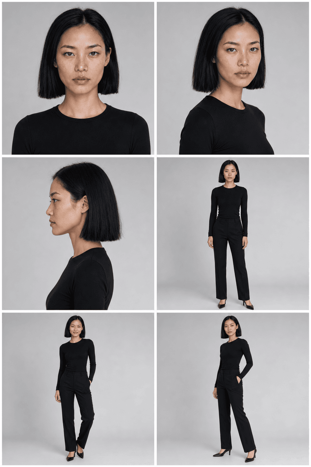 Linh Sora: Portrait-, Profil- und Ganzkörperansichten