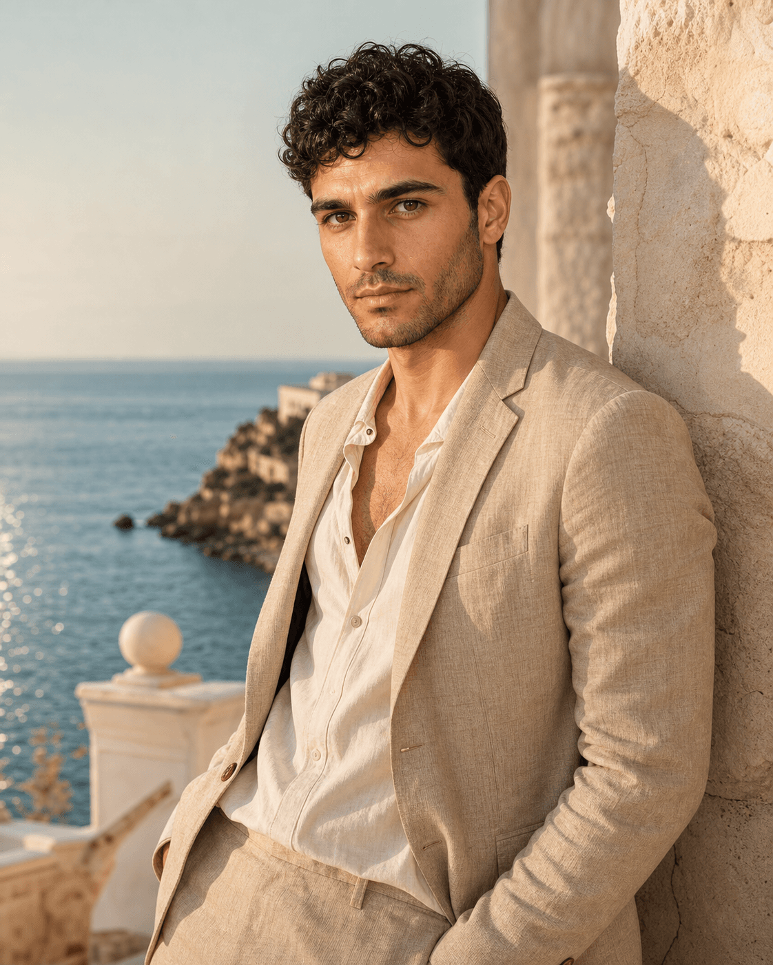 Luca Maren in einer mediterranen Lifestyle-Inszenierung