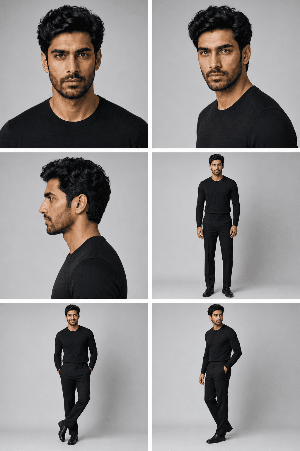 Arjun Vale: Portrait-, Profil- und Ganzkörperansichten