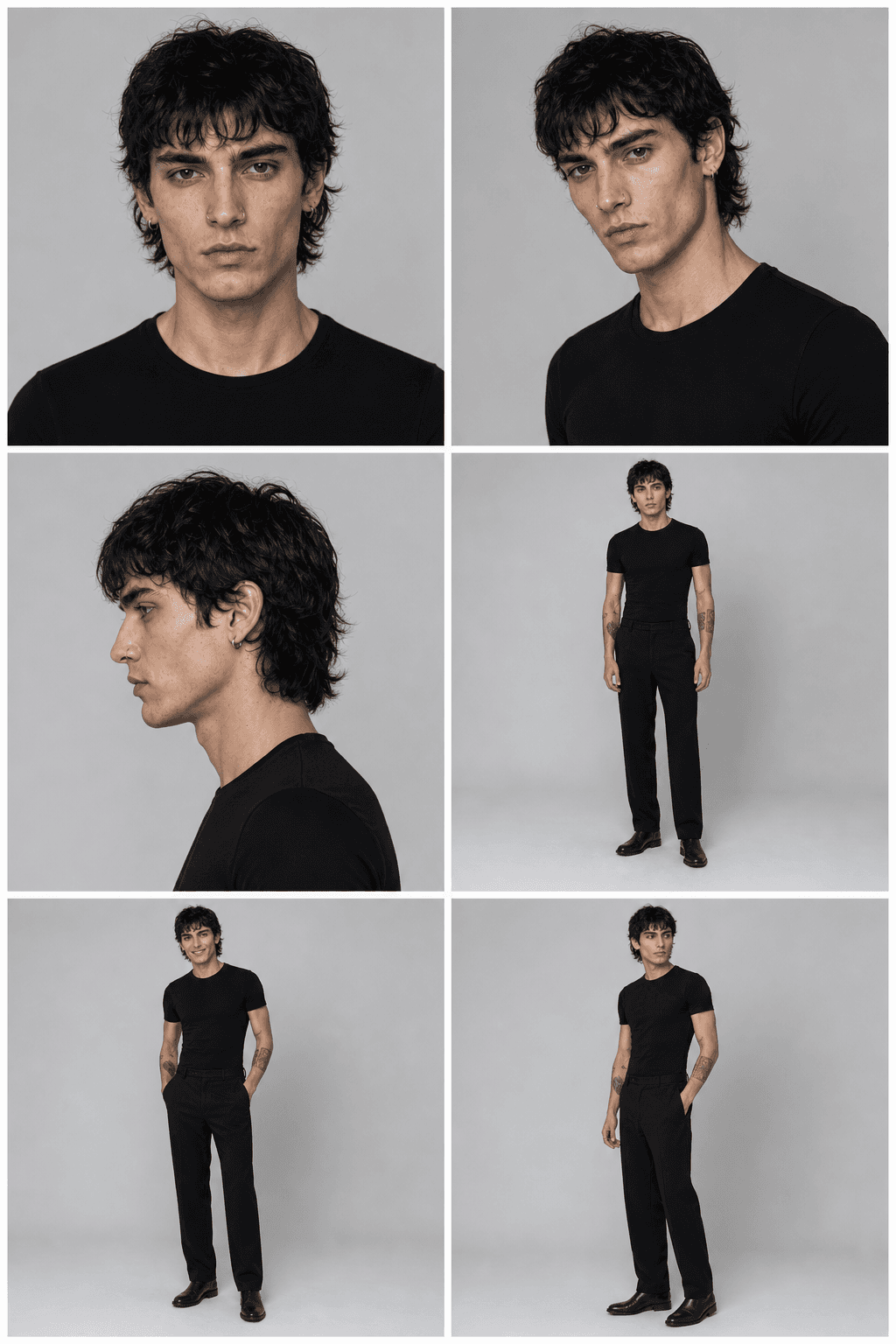 Elio Rook: Portrait-, Profil- und Ganzkörperansichten